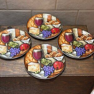 Set of 4 MSC Sommelier 7" Wine Cheese Appetizer/ Bread/Dessert Plates